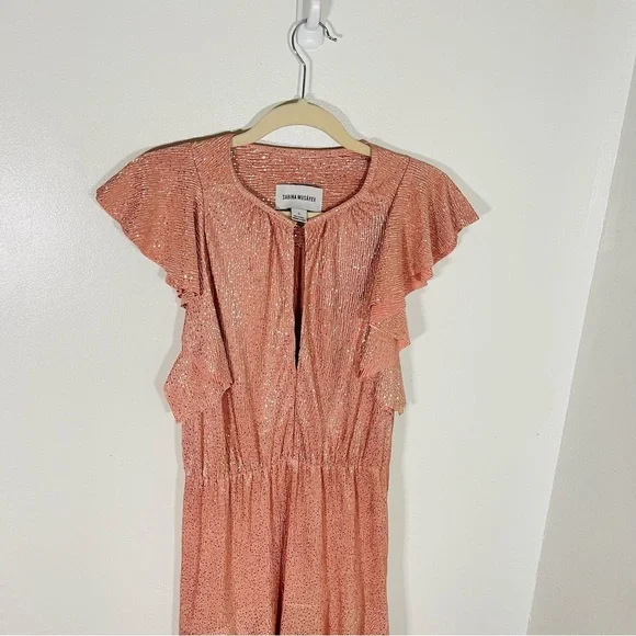 Sabina Musayev Topaz Flutter Sleeve Maxi Dress